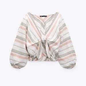 ZARA Linen Blend Crop top